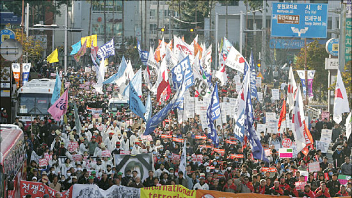 Επεισοδιακές συγκεντρώσεις διαμαρτυρίας στη Σεούλ
