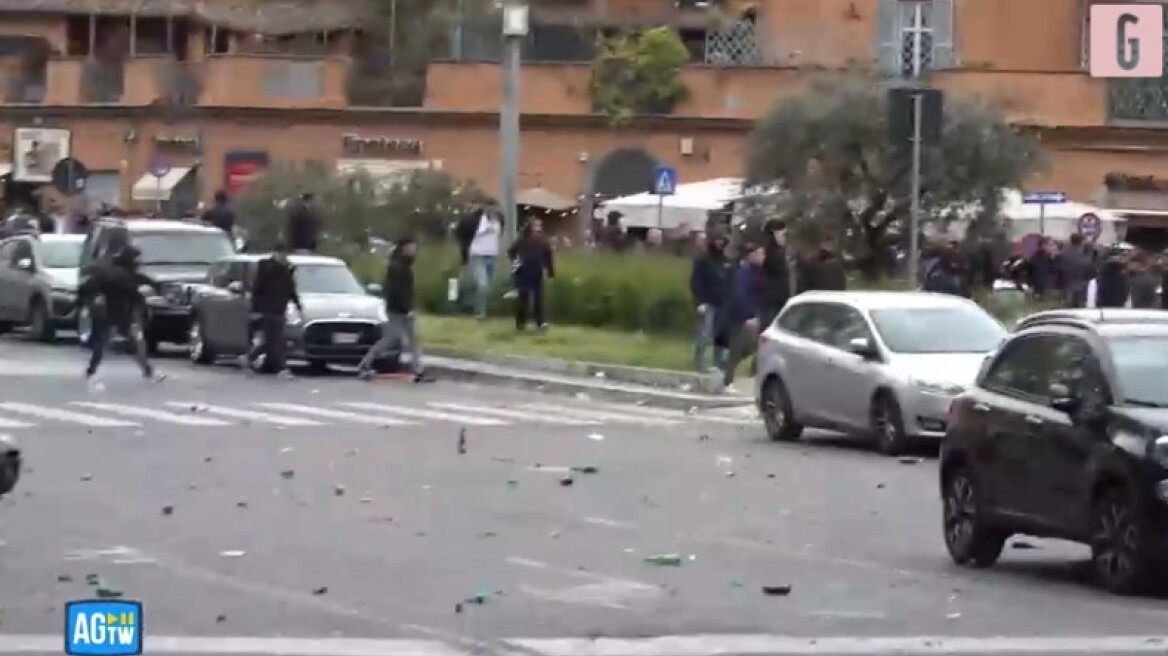 Λάτσιο - Ρόμα: Συμπλοκές οπαδών έξω από το Ολίμπικο - Βίντεο