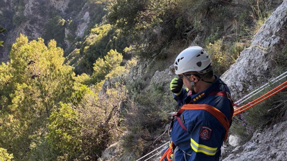 Καρέ - καρέ η διάσωση τουρίστριας που έπεσε σε γκρεμό στην Κέρκυρα, δείτε βίντεο