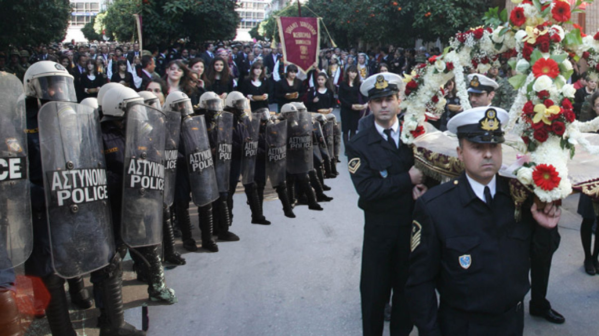 Riot police to prevent Easter Day... yoghurt attacks.