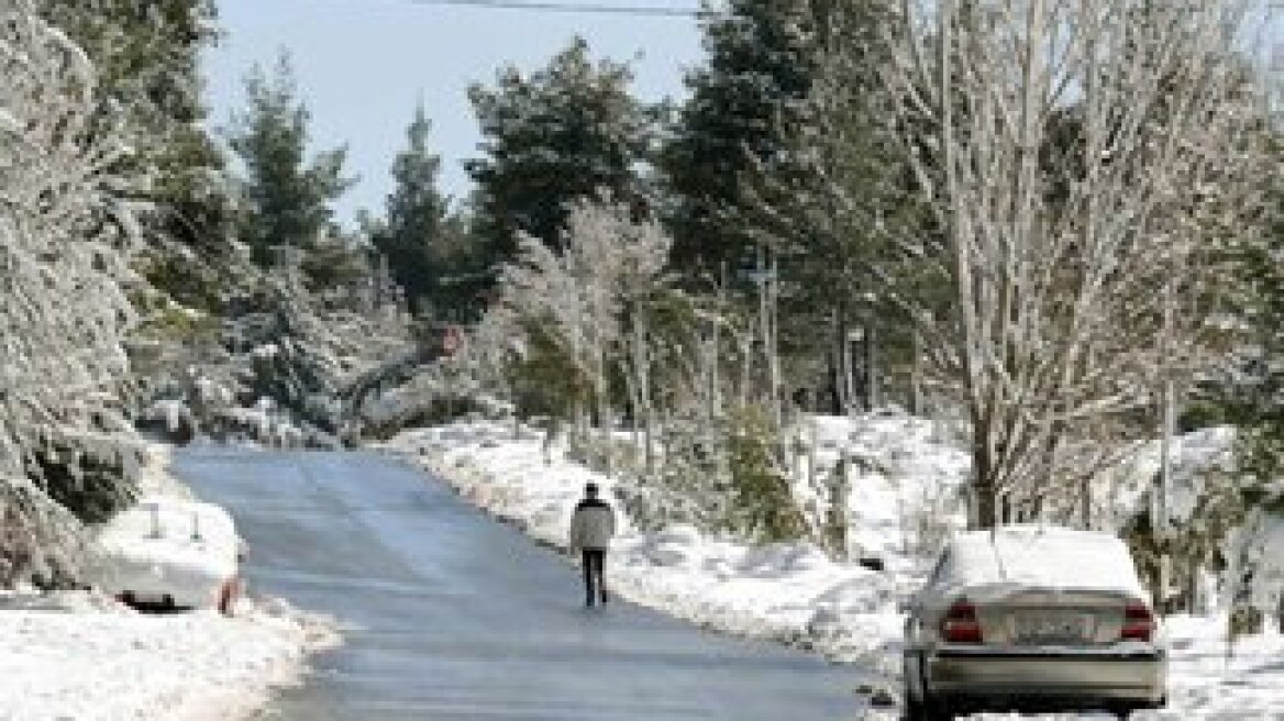 Greece covered in snow