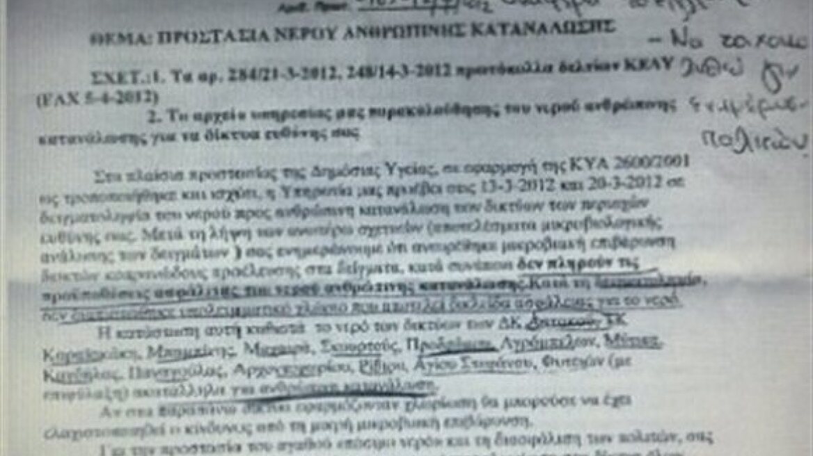 Επικίνδυνο νερό σε δεκάδες χωριά της Αιτωλοακαρνανίας