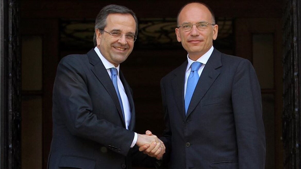 Samaras’ meeting with Letta in Maximos Mansion