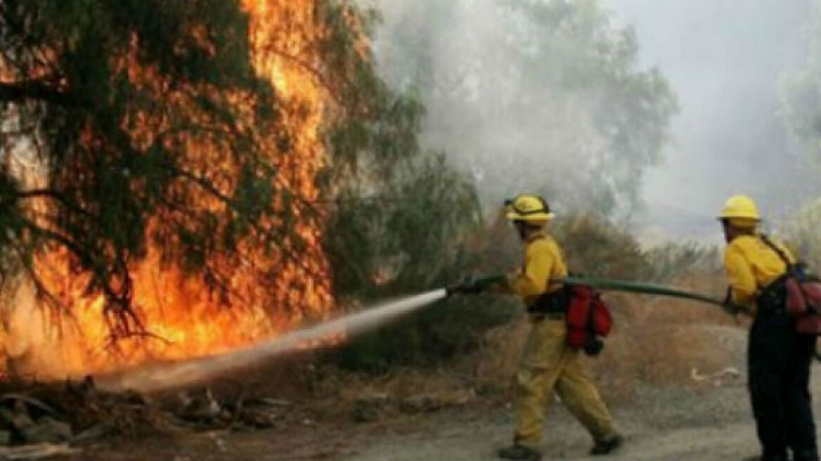 Σε ύφεση η φωτιά στην Ασπροβάλτα Θεσσαλονίκης 