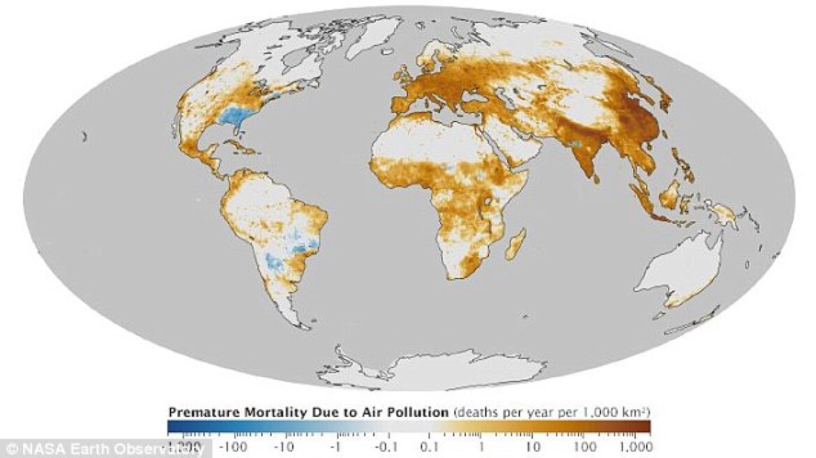 NASA: Στις πιο μολυσμένες περιοχές του κόσμου συμπεριλαμβάνεται η Ελλάδα