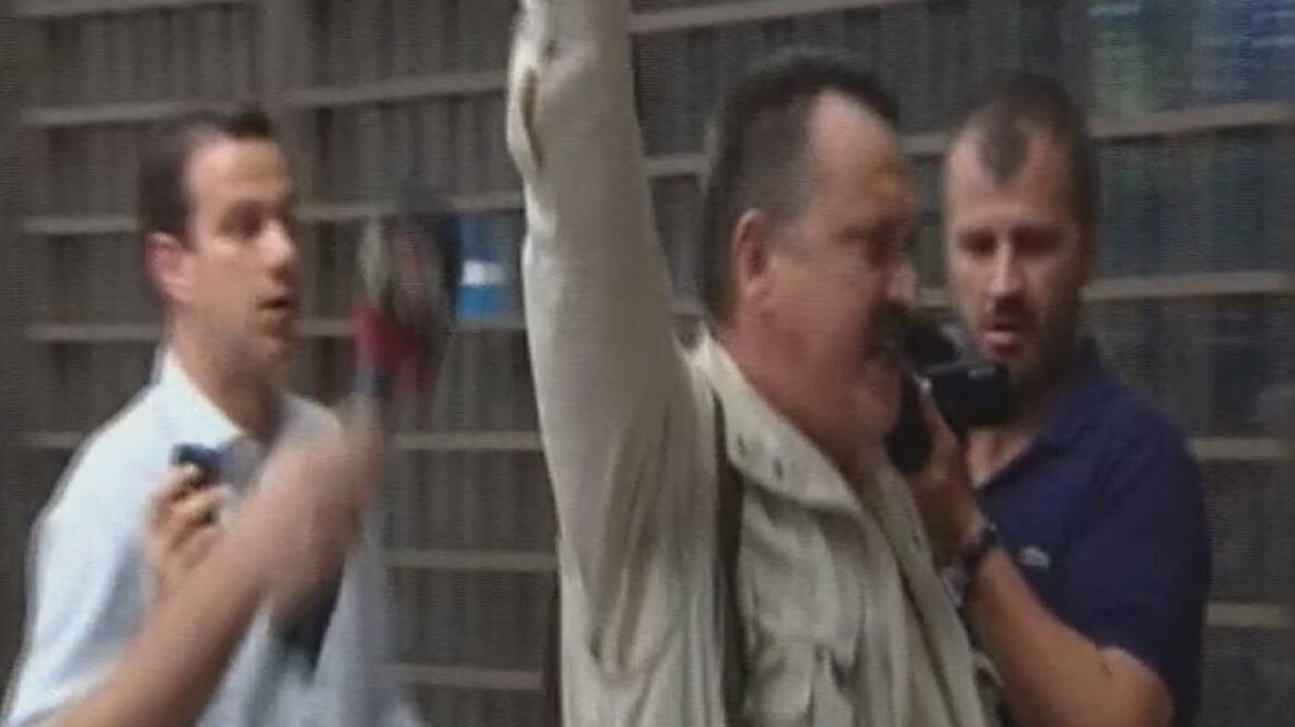 Christos Pappas turned himself in using the Nazi salute