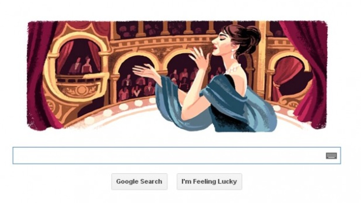 Google doodle για τα 90 χρόνια από τη γέννηση της Μαρίας Κάλλας