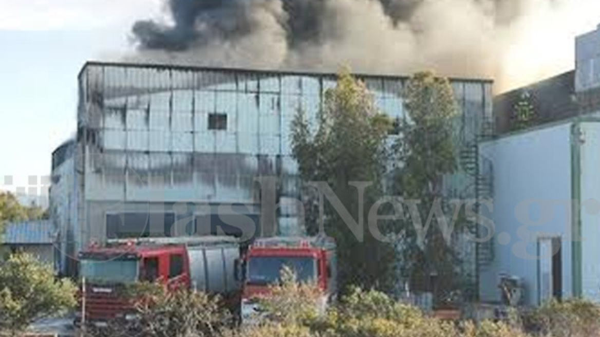 Ρέθυμνο: Πυρκαγιά σε εργοστάσιο της Creta Farms