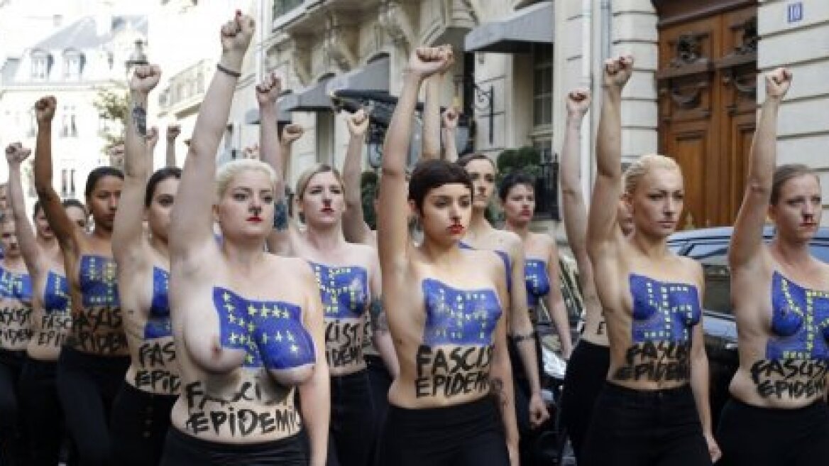 Οι Femen «χτύπησαν» στο Παρίσι κατά του φασισμού 