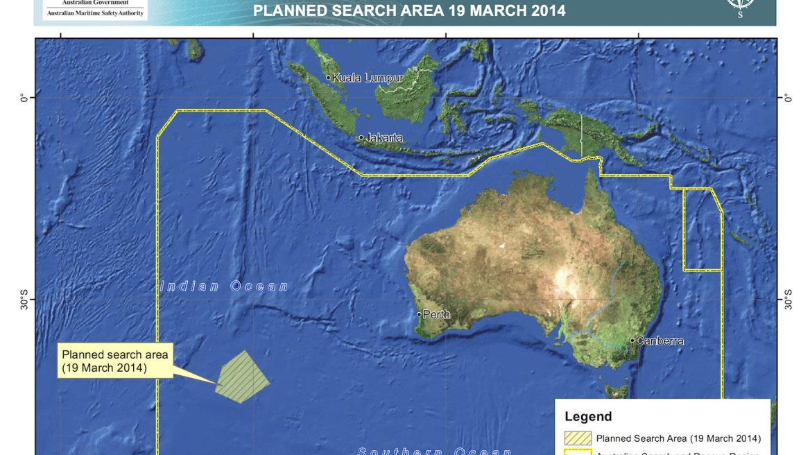 Πτήση ΜΗ370: Νέα στοιχεία αλλάζουν τον τόπο ερευνών του εξαφανισμένου αεροπλάνου