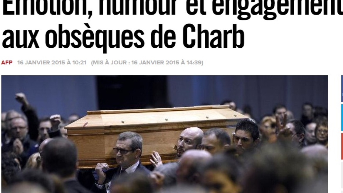 «Charlie Hebdo»: Το τελευταίο «αντίο» είπαν σήμερα οι γάλλοι πολίτες στον «Charb»