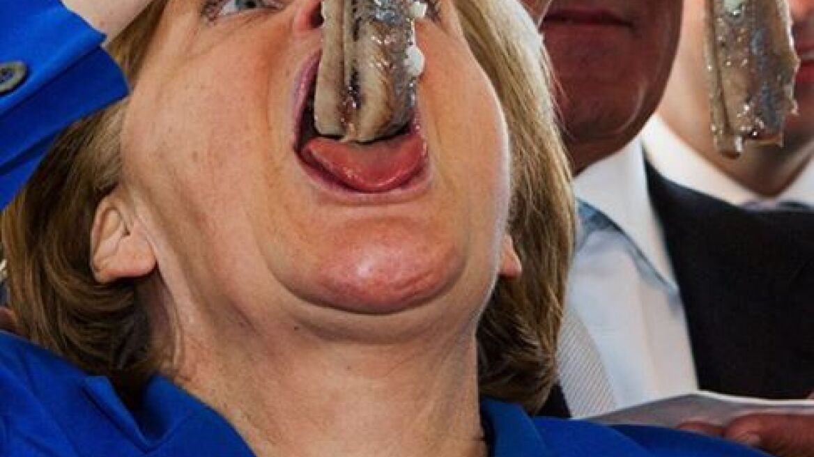 Angela Merkel shows us how deep she can swallow