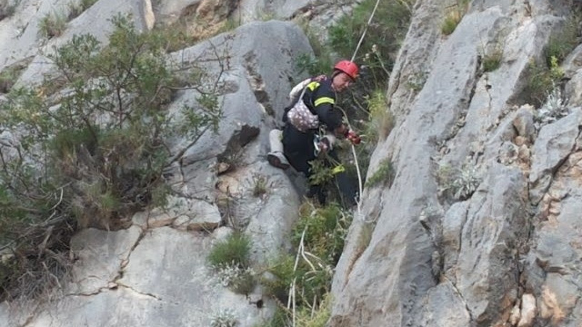 Δείτε καρέ-καρέ τη διάσωση της τουρίστριας που εγκλωβίστηκε στους Δελφούς