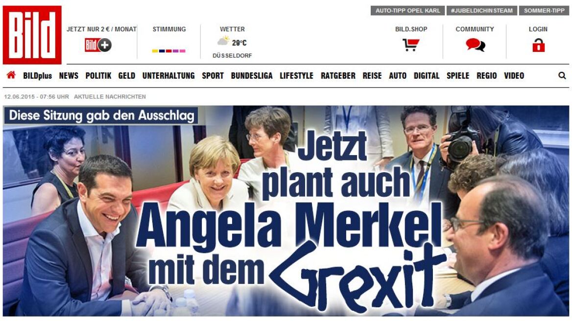 Bild: Και η Μέρκελ εξετάζει πλέον το Grexit