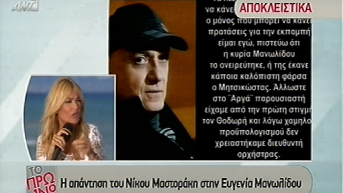 Μαστοράκης κατά Μανωλίδου: Ή ονειρεύτηκε πρόταση ή της έκανε φάρσα ο Μητσικώστας