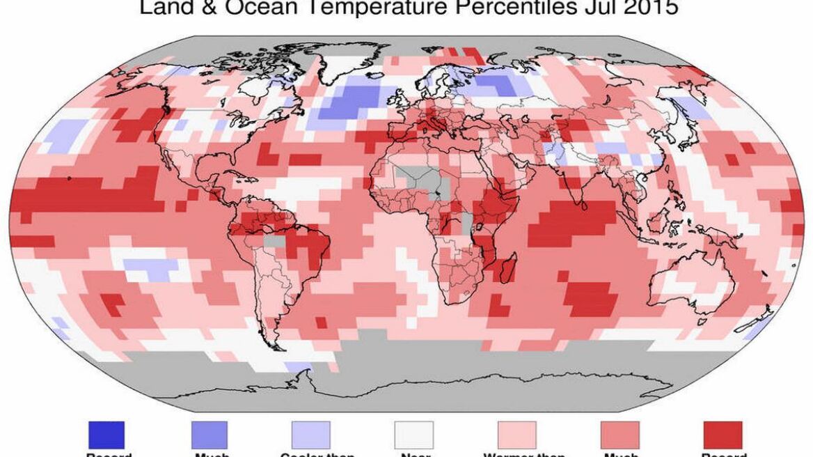 Ο Ιούλιος του 2015 ήταν ο θερμότερος μήνας που καταγράφηκε ποτέ στη Γη