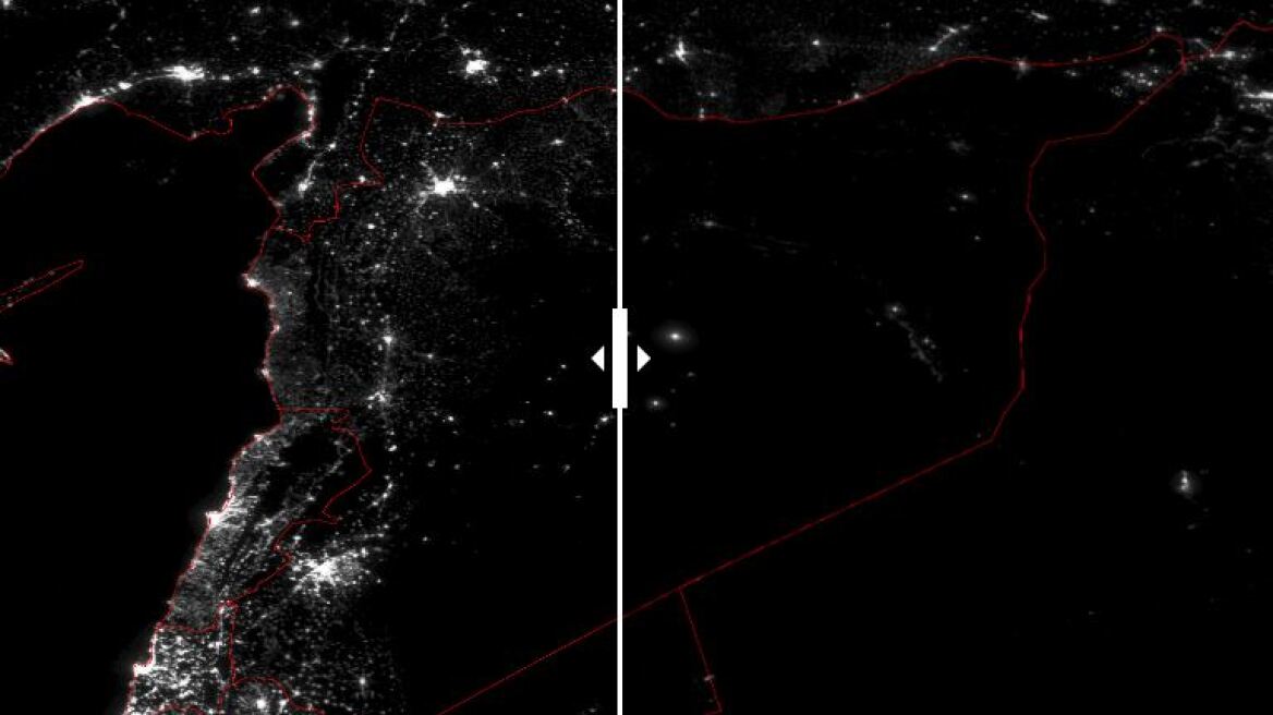 Καθηλωτικές εικόνες: Δείτε τα αποτελέσματα του εμφυλίου στη Συρία από το... Διάστημα