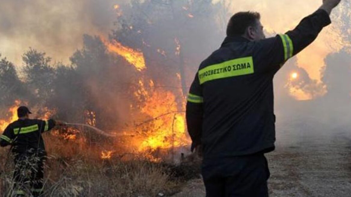 Σε ύφεση η πυρκαγιά στη Μεσαρά του Ηρακλείου 