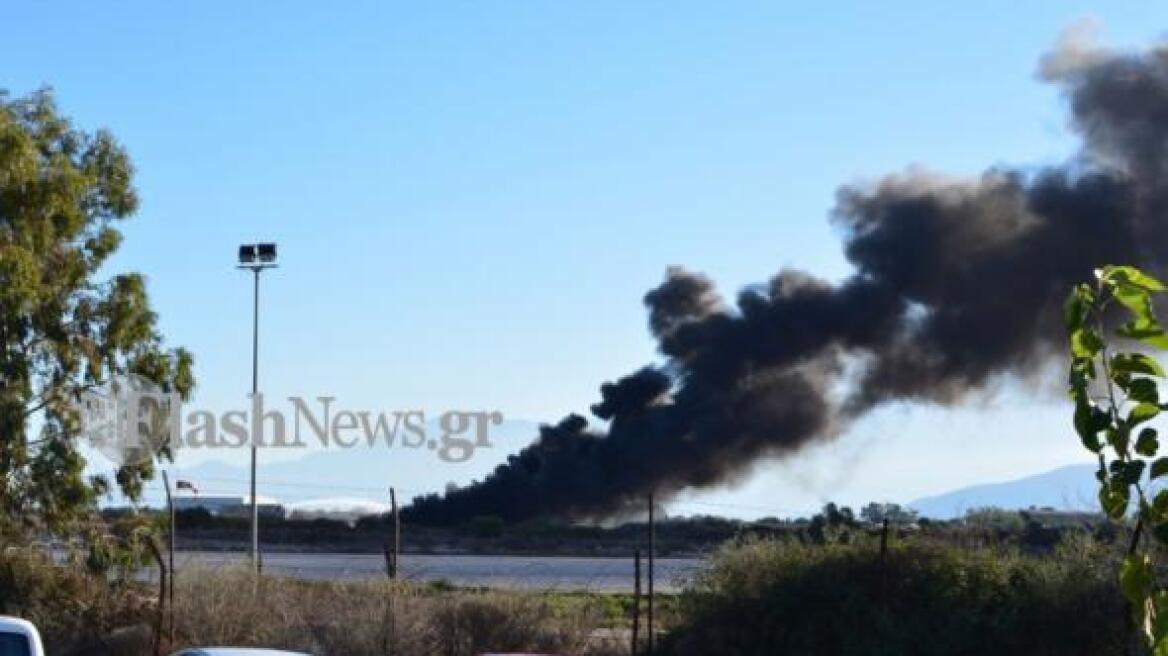 Φωτιά σε F-16 στα Χανιά - Καλά στην υγεία του ο πιλότος