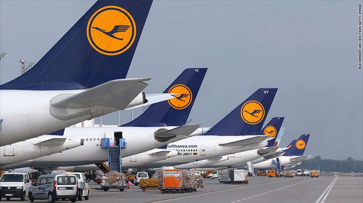 H Lufthansa ακυρώνει 830 πτήσεις λόγω της απεργίας