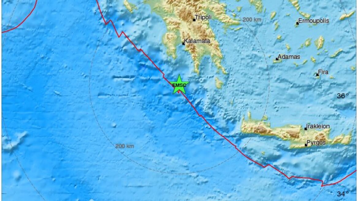 Σεισμός 4 Ρίχτερ νότια της Μεσσηνίας