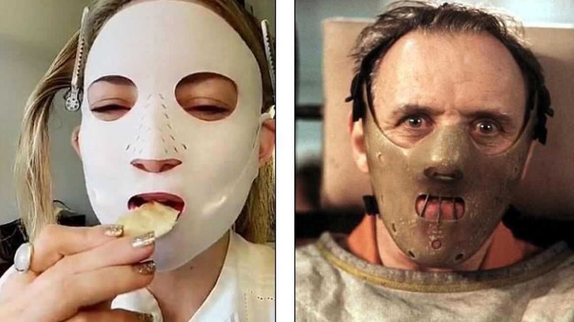 Φωτογραφία: Η Kate Hudson τρώει πατατάκια με μάσκα... «Hannibal Lecter» 