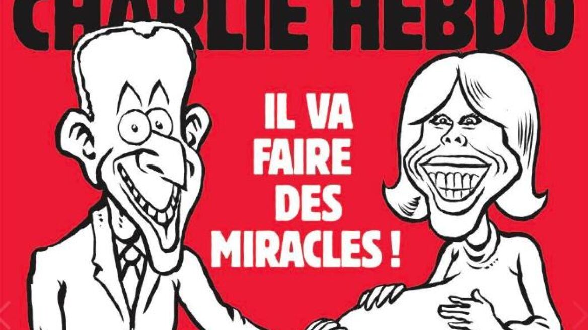 Προκαλεί ξανά το Charlie Hebdo: Έγκυος η Μπριζίτ του Μακρόν στο εξώφυλλό του