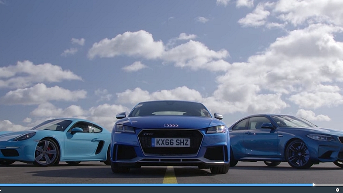 VIDEO: Audi TT RS vs BMW M2 vs Porsche Cayman S - Ποιο νίκησε;