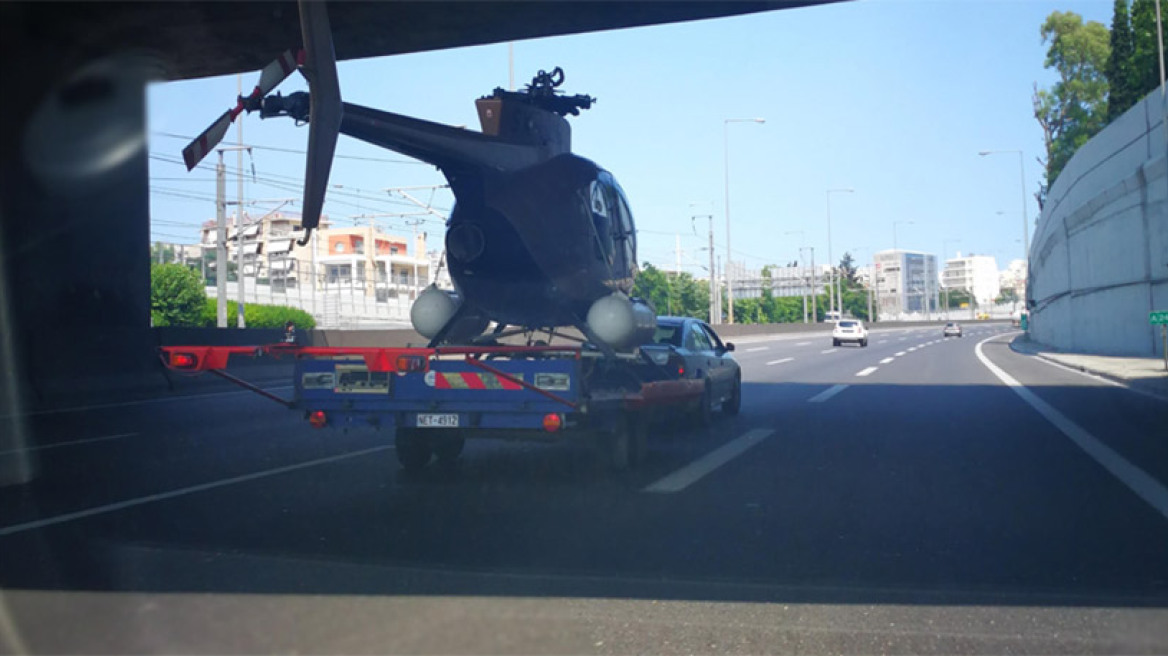 Φωτογραφίες: Το μοιραίο ελικόπτερο με τρέιλερ στην Αττική Οδό 24 ώρες πριν την πτώση