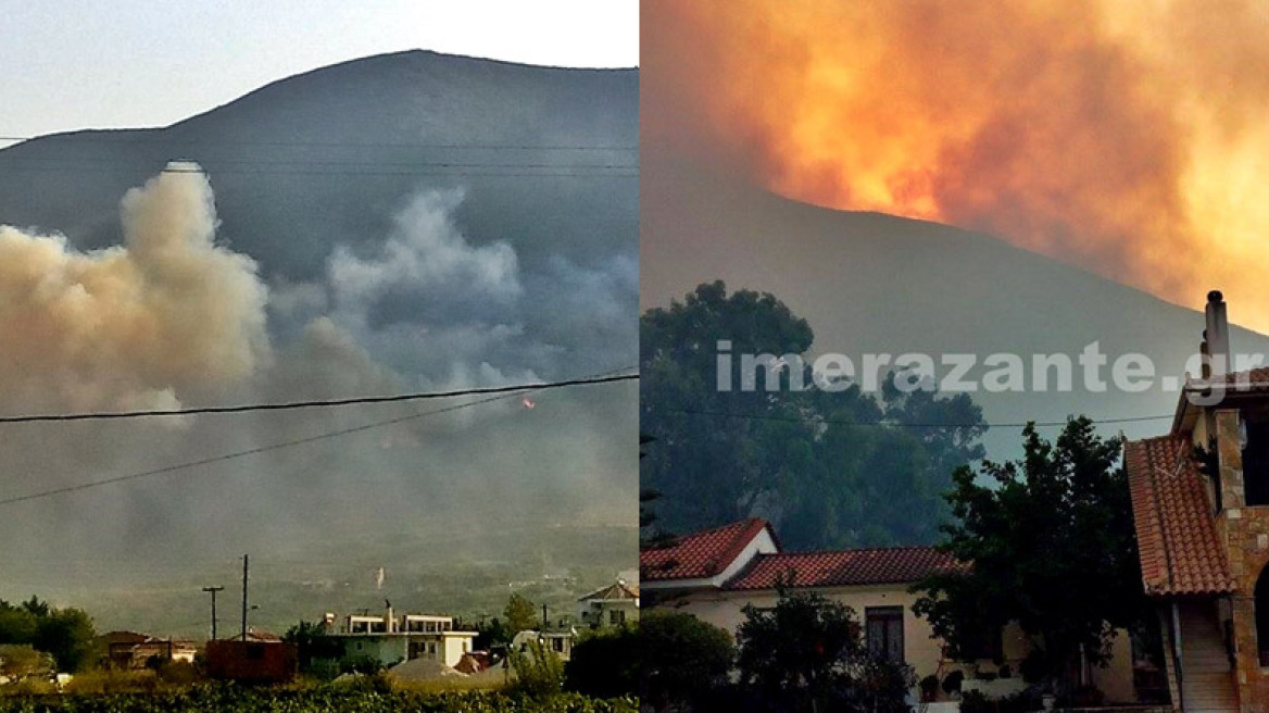 Μαίνεται για δεύτερη ημέρα η φωτιά στη Ζάκυνθο