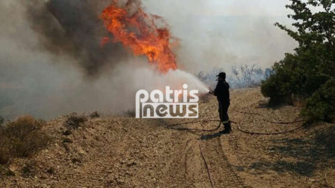 Τρία πύρινα μέτωπα στην Ηλεία