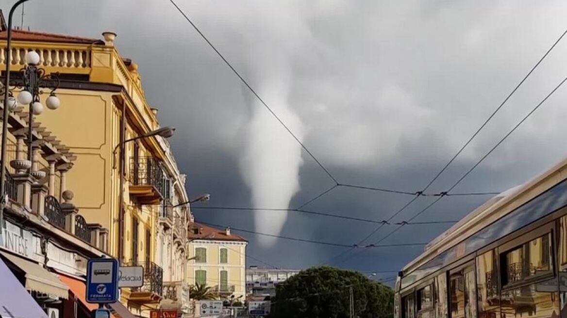 Εντυπωσιακά βίντεο του τεράστιου θαλάσσιου σίφουνα που «σάρωσε» το Σαν Ρεμο