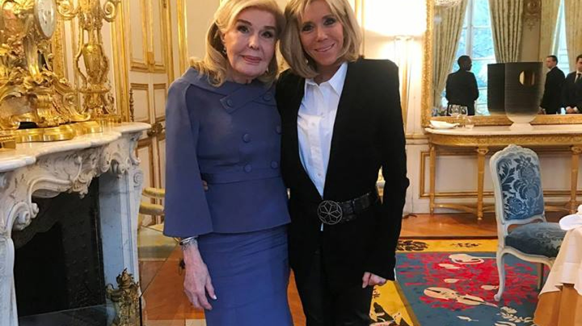 Συνάντηση Brigitte Macron- Μαριάννας Βαρδινογιάννη στο Προεδρικό Μέγαρο της Γαλλίας