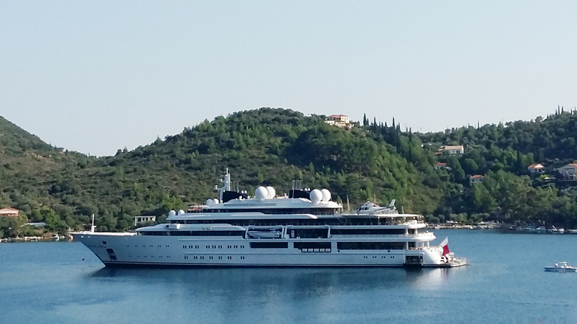 Βίντεο: Στην Ιθάκη η υπερπολυτελής θαλαμηγός «KATARA» της βασιλικής οικογένειας του Κατάρ