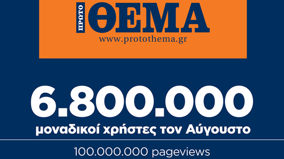 6.800.000 μοναδικοί χρήστες τον Αύγουστο στο protothema.gr