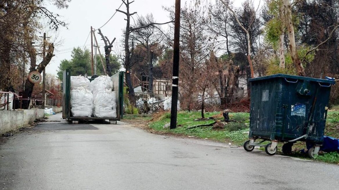  Ξεκίνησε η αποκομιδή των τσουβαλιών με αμίαντο που απειλούσαν νηπιαγωγείο στην πυρόπληκτη Ραφήνα