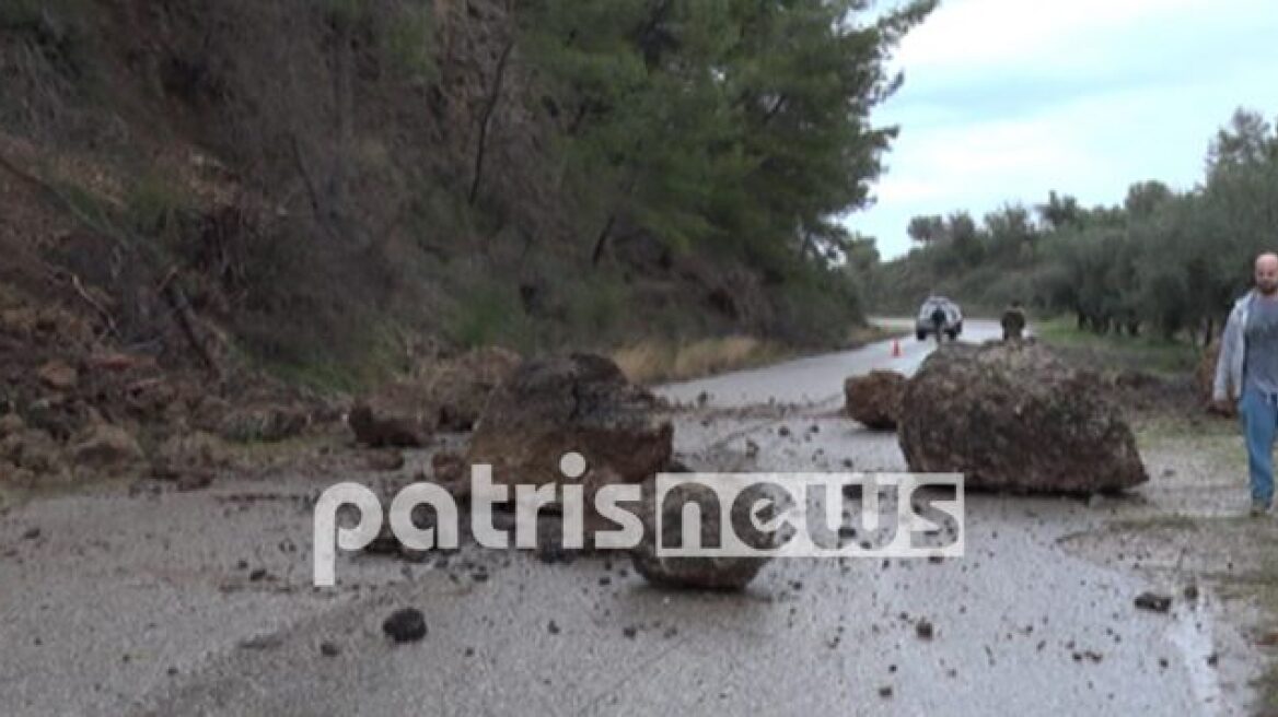 Ηλεία: Κλειστός λόγω κατολισθήσεων ο δρόμος στο Φράγμα Αλφειού