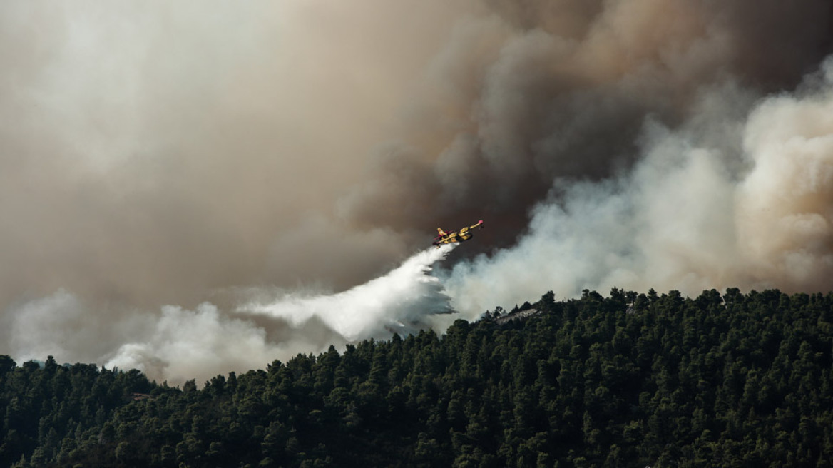 Φωτιά στην Εύβοια: Νέο βίντεο από το drone της Πυροσβεστικής