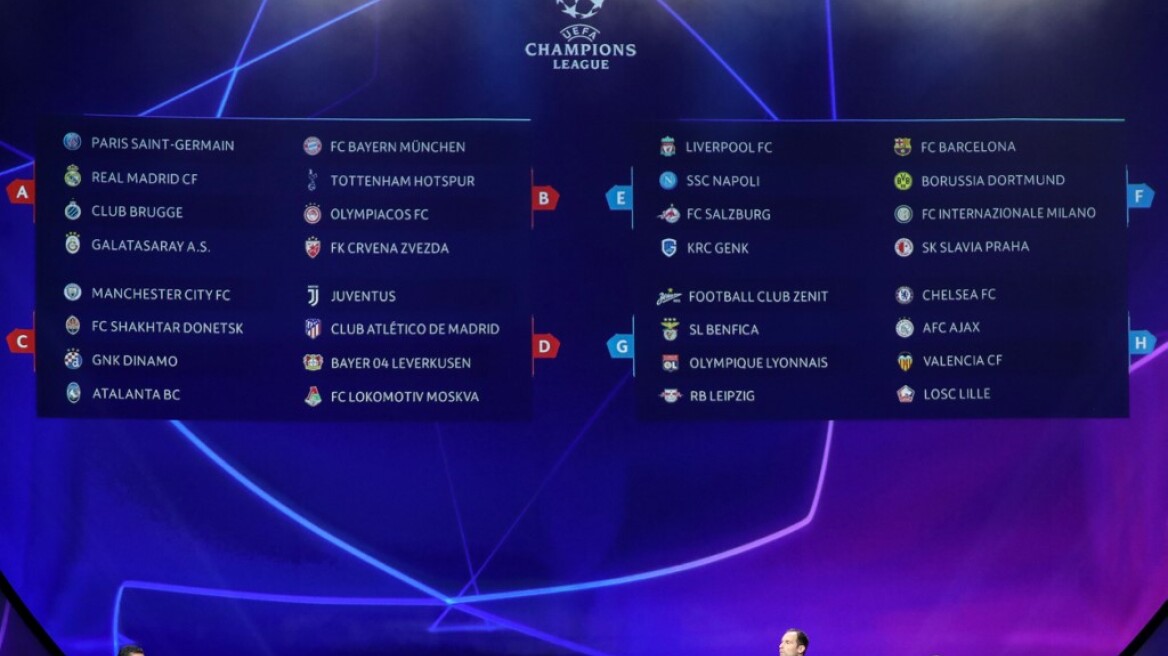 Champions League: Όλοι οι όμιλοι για το 2019-2020