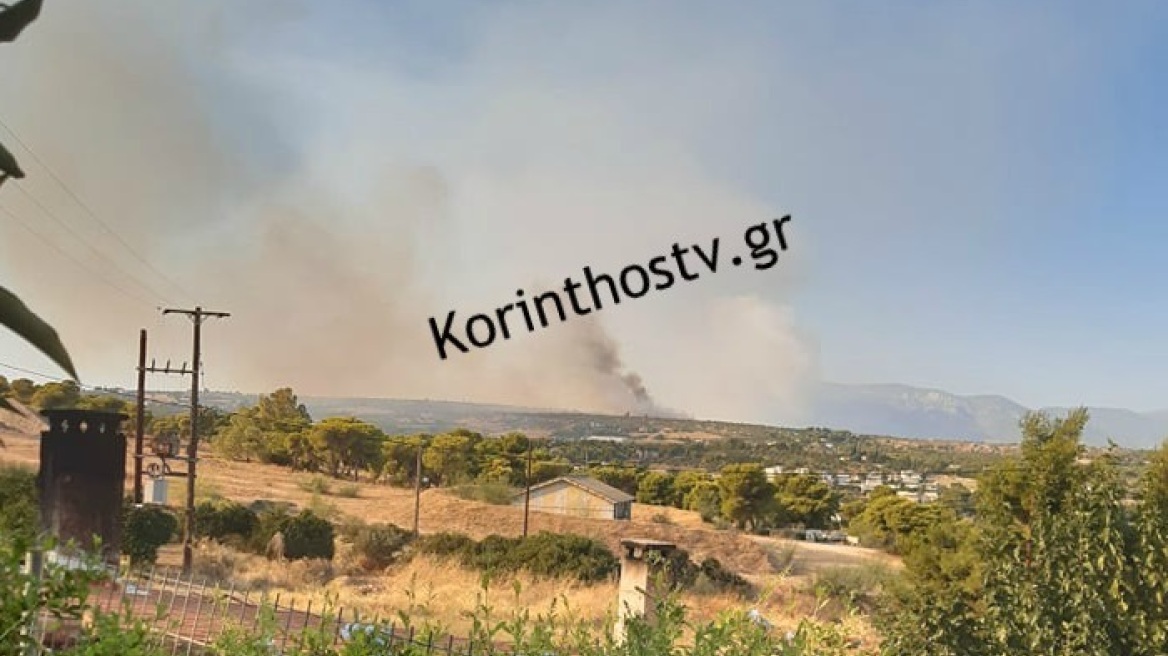 Υπό μερικό έλεγχο η φωτιά στις Κεχριές Κορινθίας