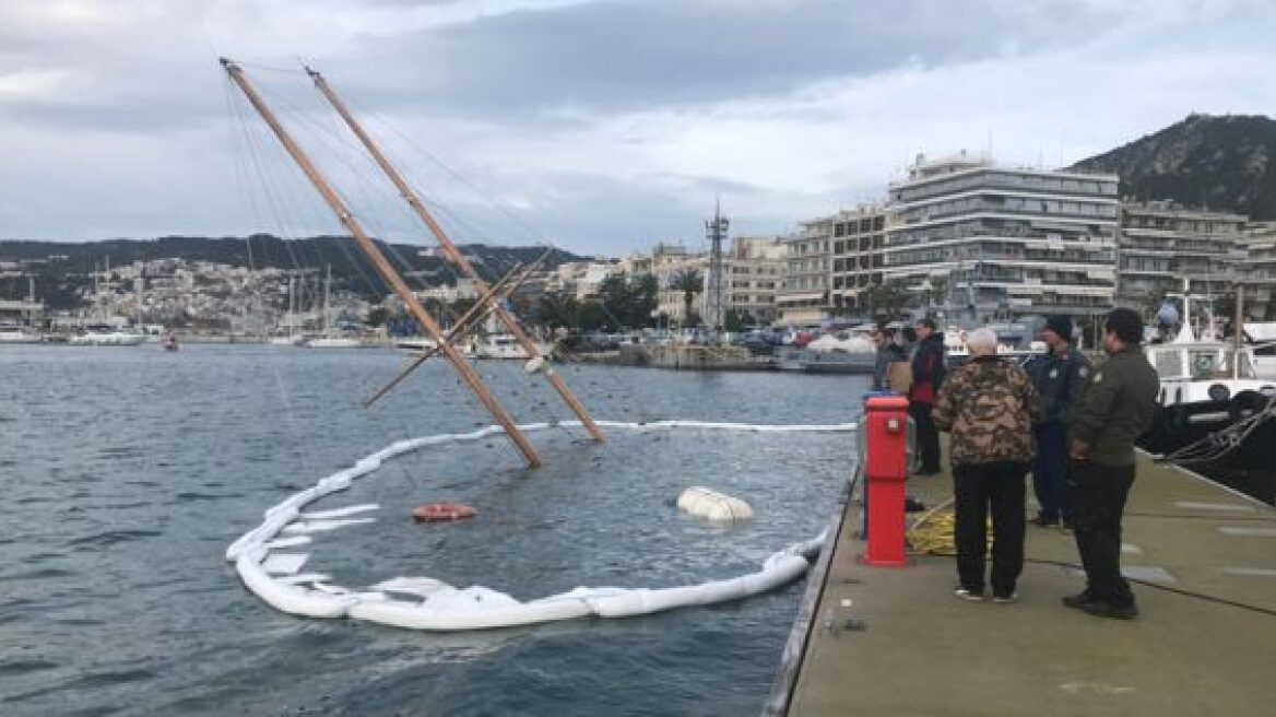 Καβάλα: Βούλιαξε ιστιοφόρο στο λιμάνι λόγω των ισχυρών ανέμων