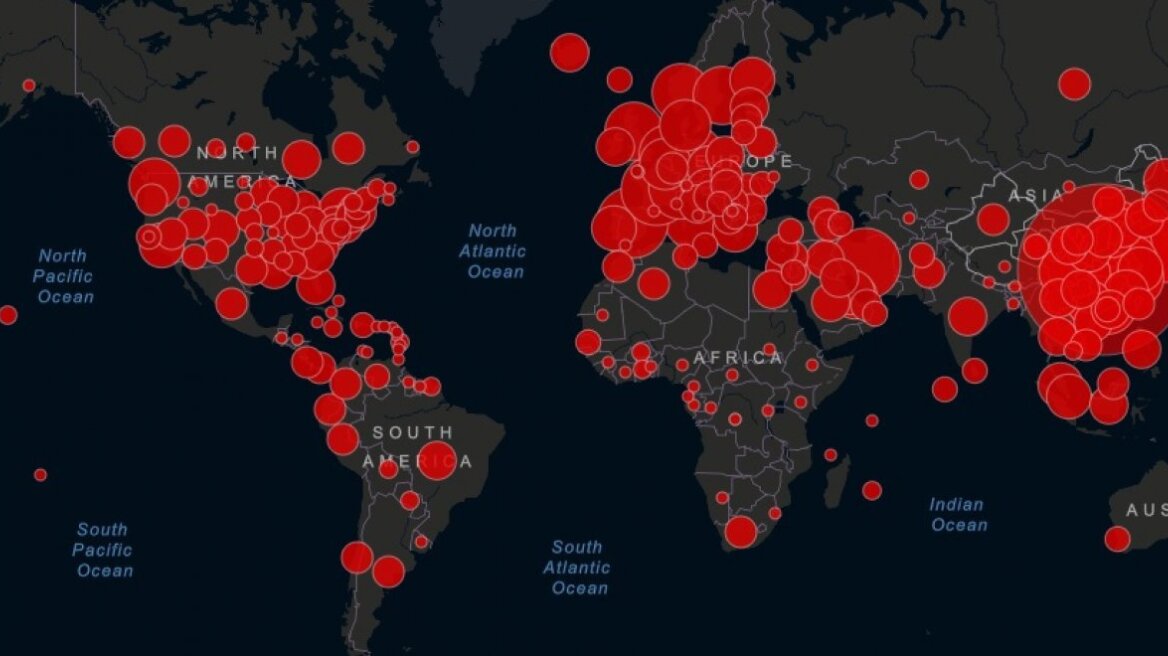 Κορωνοϊός: Ο παγκόσμιος χάρτης του ιού- Η θέση της Ελλάδας με βάση τα κρούσματα και τα θύματα