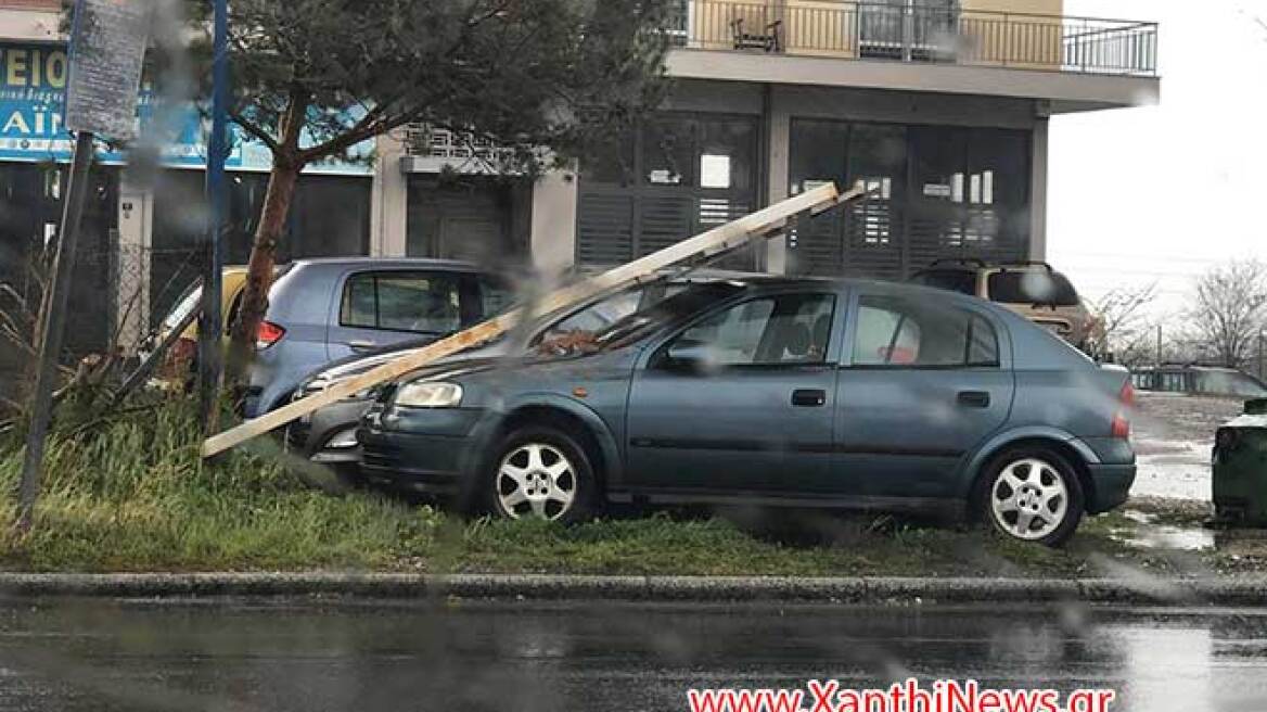 Κακοκαιρία Ξάνθη: Θυελλώδεις άνεμοι και ισχυρή βροχή προκάλεσαν μεγάλες ζημιές