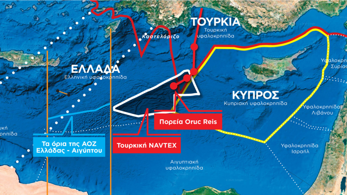 Κρίση στο Αιγαίο: Άγρια νύχτα με το Oruc Reis - Πλέει μέσα στην ελληνική υφαλοκρηπίδα