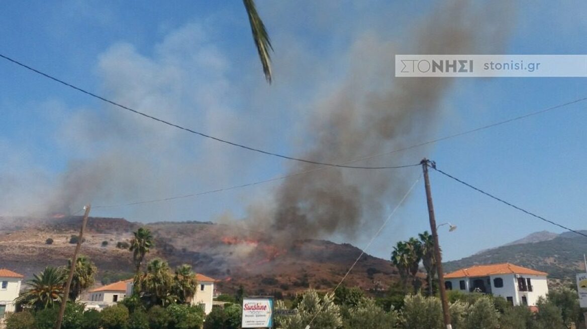 Σε ύφεση η φωτιά στη Μυτιλήνη - Δεν υπάρχει ενεργό μέτωπο