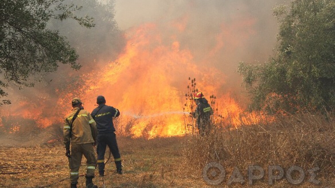 Υπό μερικό έλεγχο η φωτιά στην περιοχή Μάνεσης Μεσσηνίας