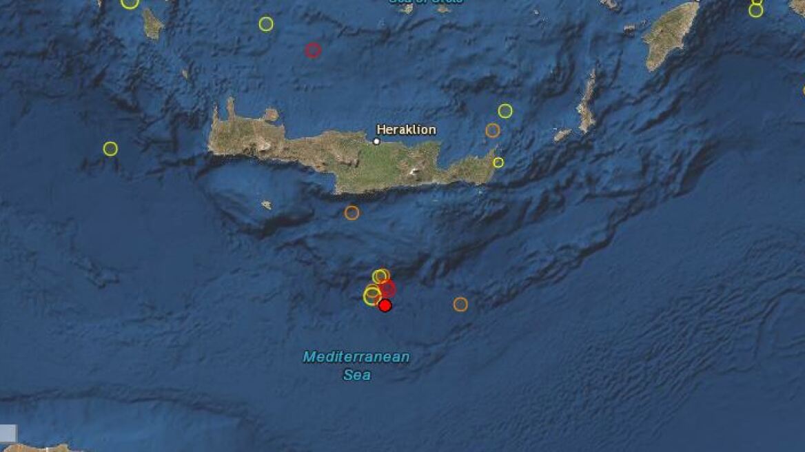 Ασθενής σεισμική δόνηση 3,3 Ρίχτερ ανοιχτά της Κρήτης