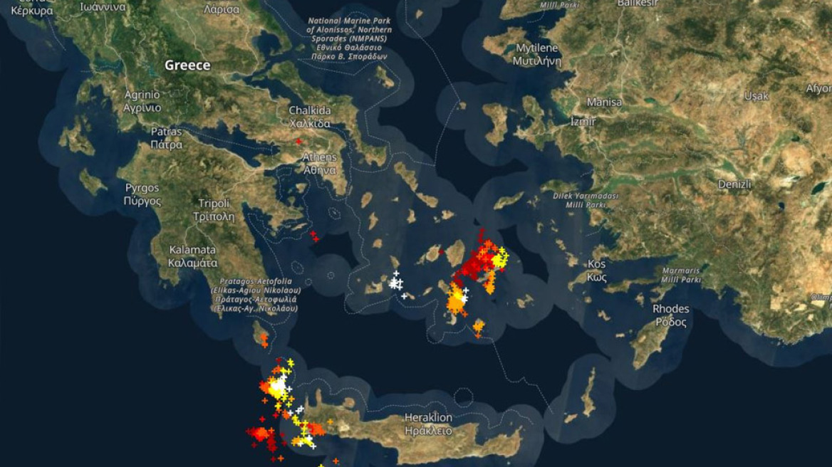 Κακοκαιρία Ιανός: Ο χάρτης της καταιγίδας στις 11 το πρωί - Κινείται νότια το τόξο του μετώπου