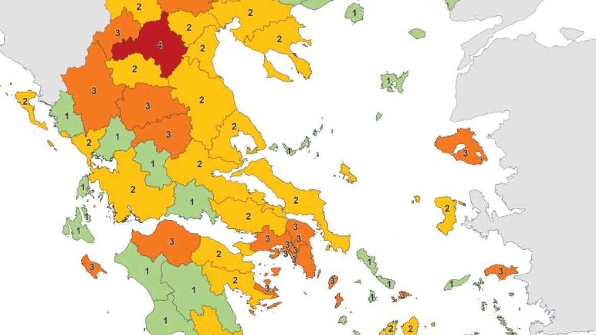 Κορωνοϊός: Αυτός είναι ο νέος χάρτης με τα επιδημιολογικά φορτία στην Ελλάδα