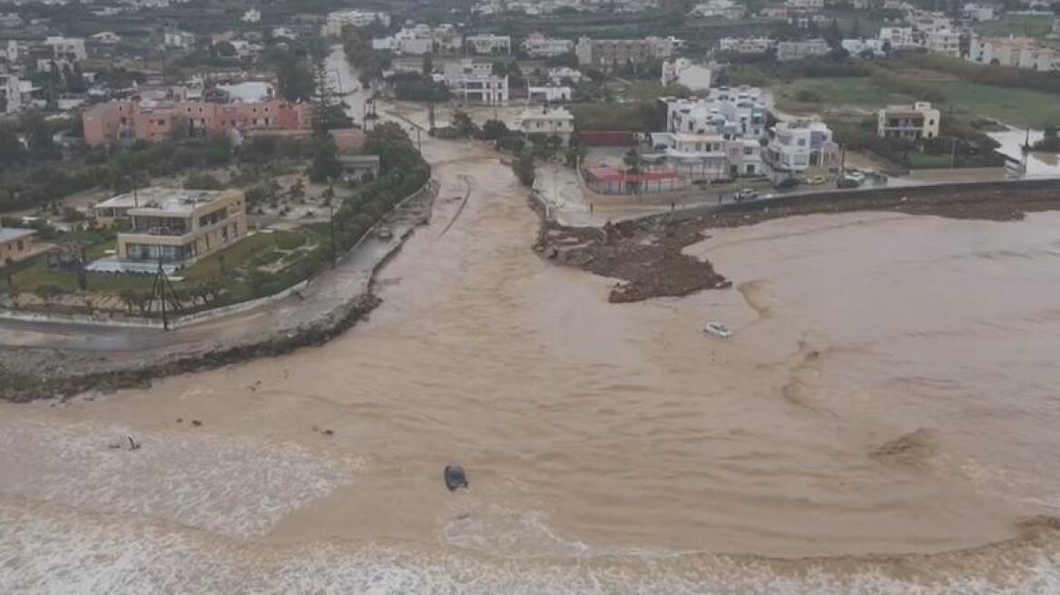 Βίντεο: Η καταστροφή στην Κρήτη από ψηλά